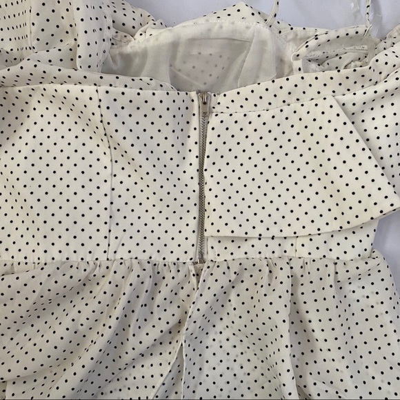 Do + Be Polka Dot One Shoulder Peplum Ruffle Top - Picture 8 of 8